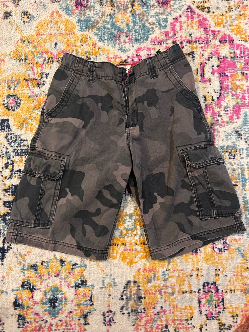 Sonoma Boys' Gray and Black Camo Cargo Shorts